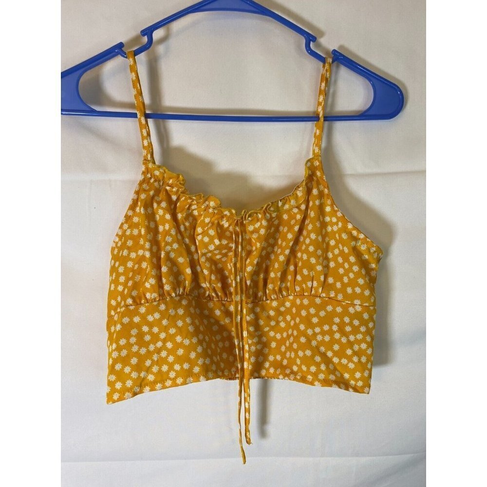 Women’s Retro Polka Dot Top Halter Crop Coquette Festival  Hippie Boho Large